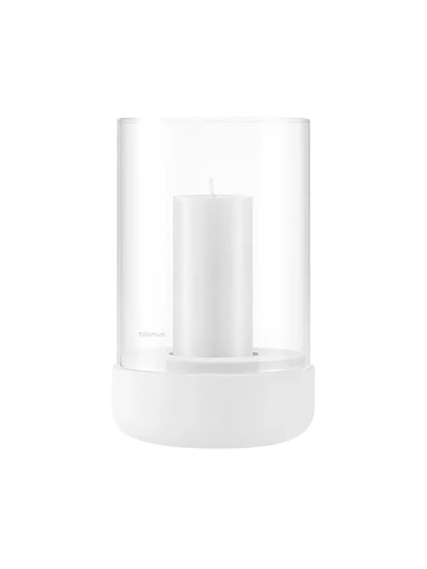 BLOMUS | Windlicht CALMA 20cm Steelgrey Smoke | weiss
